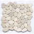 40x40 cm | Palm Beach Pebbles White natuursteen mozaïek, mozaïek, wit, keien, rivierkeien, accentmuur, douche